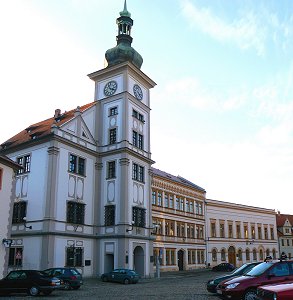 Loket (Elbogen) - Das Rathaus auf dem Marktplatz