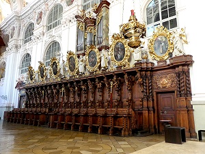 Das Chorgestühl in der Stiftsbasilika in Waldsassen