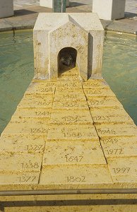 Brunnen mit den Jahreszahlen für Weißenburg wichtiger Ereignisse